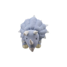 Load image into Gallery viewer, Knitted Blue Triceratops Dinosaur by Wilberry