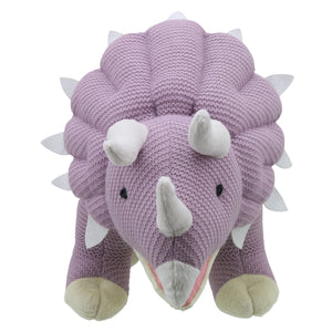 Extra large Lilac Knitted Triceratops Dinosaur by Wilberry