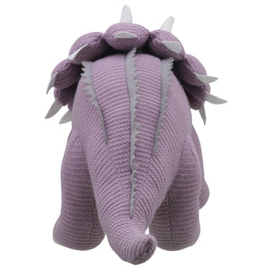 Extra large Lilac Knitted Triceratops Dinosaur by Wilberry